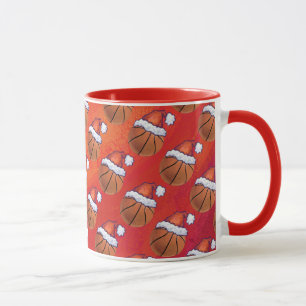 Caneca Basquete no padrão Santa Hat