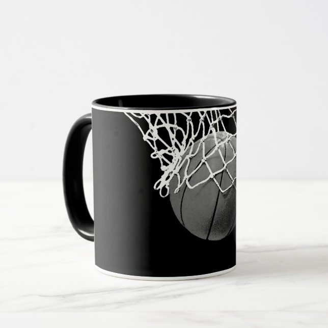 Caneca Basquete preto e branco (Frente Esquerda)