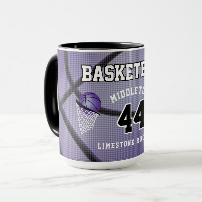Caneca Basquete - Roxo (Frente Esquerda)