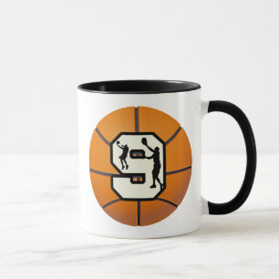 Caneca Basquetebol e jogador do número 9