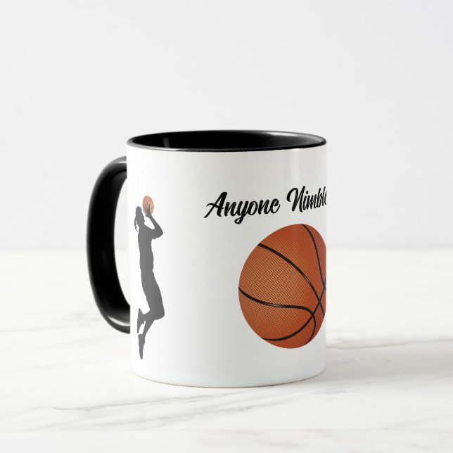 Caneca Basquetebol - Jogadores e Bola Café (Frente Esquerda)