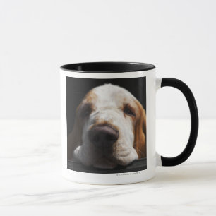 Caneca Basset Hound que descansa sua cabeça