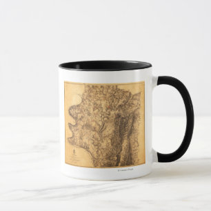 Caneca Batalha de Antietam - mapa panorâmico 6 da guerra