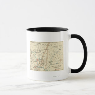 Caneca Batalha de Antietam - mapa panorâmico 7 da guerra