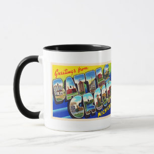 Caneca Batalha de Creek Michigan MI Letra grande postal