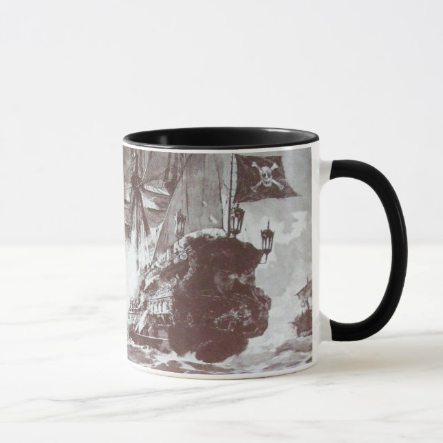 CANECA BATALHA DE NAVIO PIRATA EM PRETO (Direita)