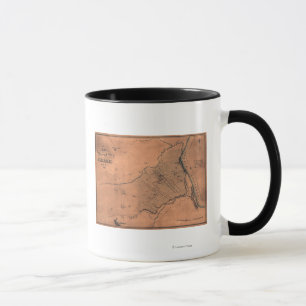 Caneca Batalha de Shiloh - mapa panorâmico 5 da guerra