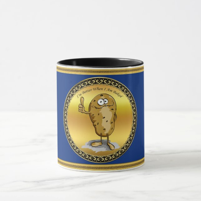 Caneca Batata personagem de desenho animado com olhos gra (Centro)