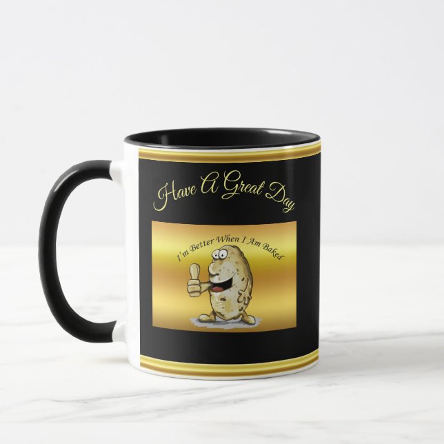 Caneca Batata personagem de desenho animado com olhos gra (Esquerda)