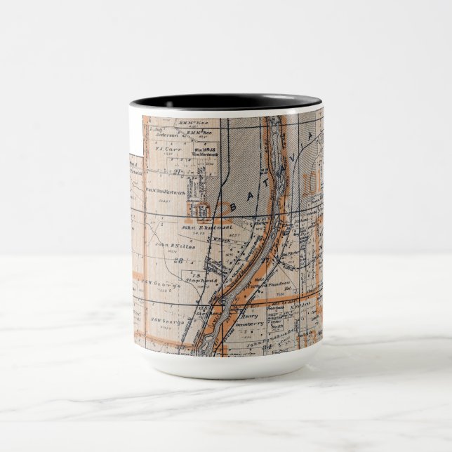 Caneca Batavia Illinois Plat Map 1870 Fox River Valley (Centro)