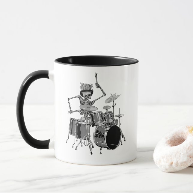 Caneca Bateria da Banda Esqueleto (Com Donut)