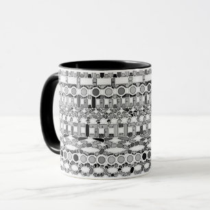 Caneca Batik Tribal - tons de cinza