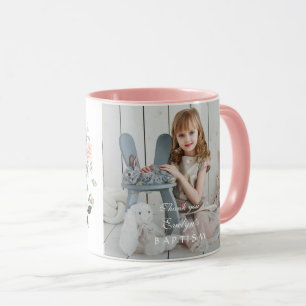 Caneca Batismo Fotográfico da Elegante Blush Flowers Wre