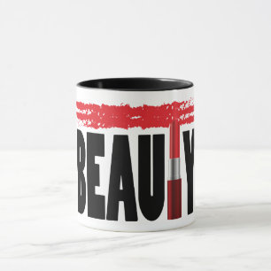 Caneca Batom da tipografia da beleza
