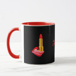 Caneca Batom Vermelho no Preto da Língua com Nome Persona