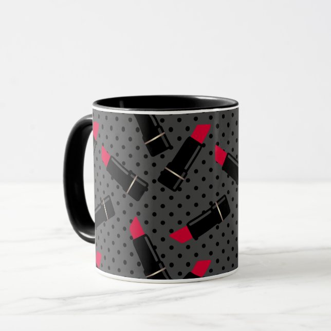 Caneca Batom vermelho retrô (Frente Esquerda)