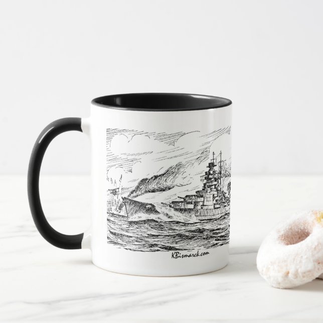 Caneca Battleship Bismarck Mug (Com Donut)