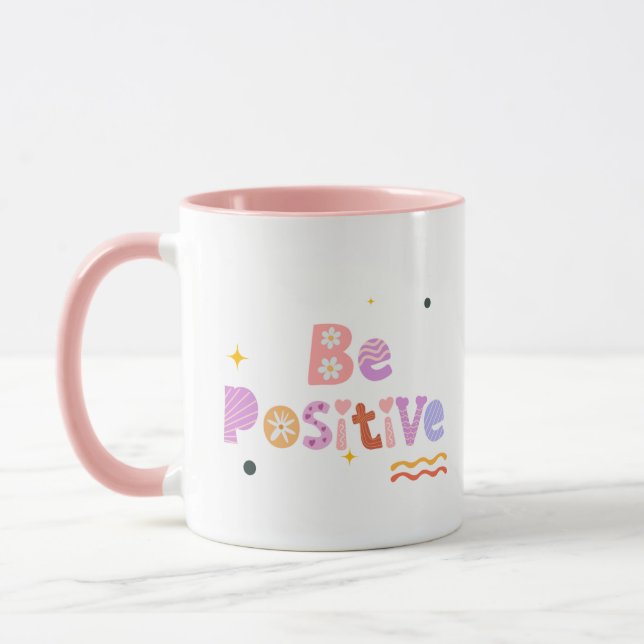 Caneca Be Positive – Xícara de Café Inspiradora (Esquerda)
