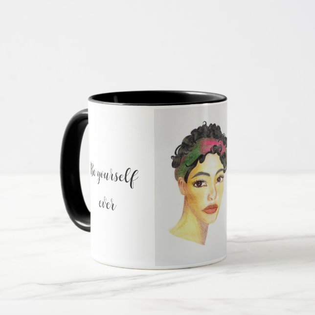 Caneca Be yourself ever without fear of being happy (Frente Esquerda)