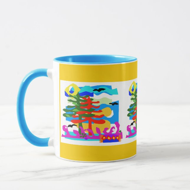 Caneca BEACHES - Sol e Surf - Austrália - Amarelo (Esquerda)