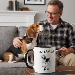 Caneca Beagle Fofo Tipografia Preto e Branco Personalizar