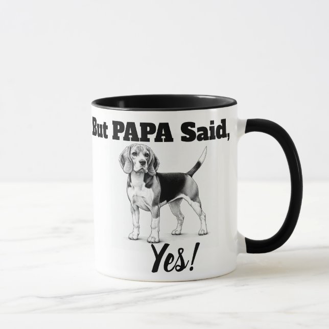 Caneca Beagles Mug/ tipografia (Direita)