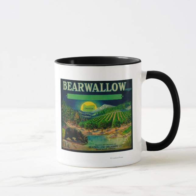 Caneca Bearwallow Apple Crate LabelHood River, OR (Direita)