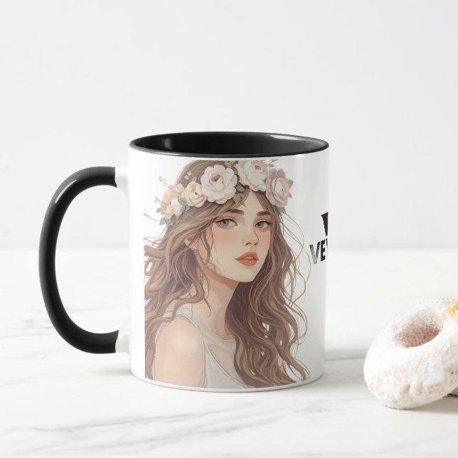 Caneca Beautiful Floral Anime Girl – Soft Pastel Aesthe (Com Donut)