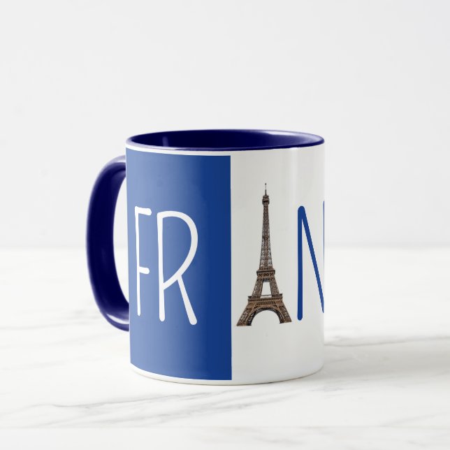 Caneca Beautiful France Flag Mug version Eiffel Tower (Frente Esquerda)