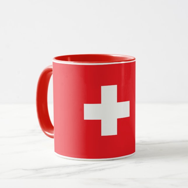 Caneca Beautiful Switzerland Flag Mug (Frente Esquerda)