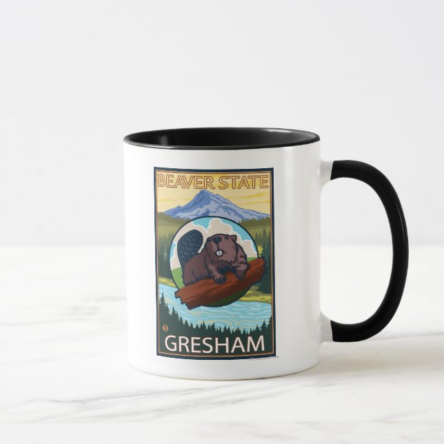 Caneca Beaver & Mt. Hood - Gresham, Oregon (Direita)