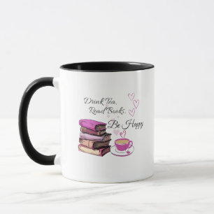 Caneca "Beba chá. Leia Livros. Seja feliz. - Cozy Reader