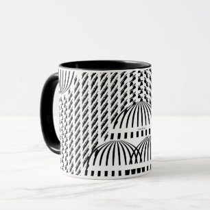 Caneca Beba para cima, preto e branco, ondulado