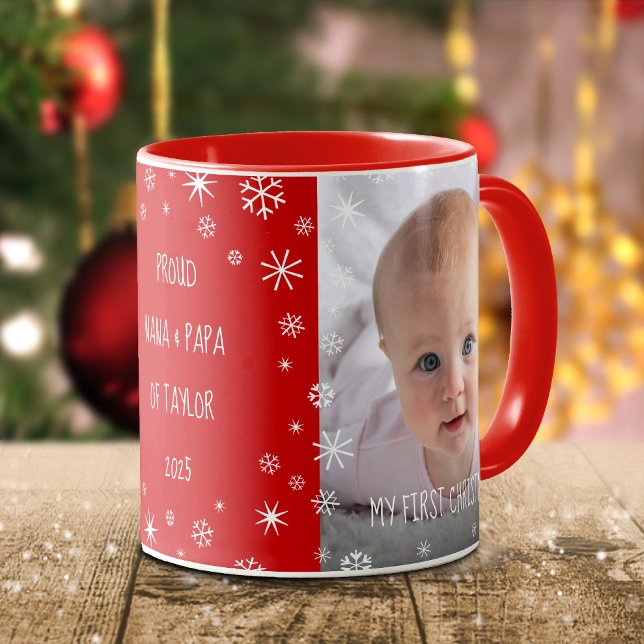 Caneca Bebê 1rua Natal Avós - Foto Personalizada Vermelho (Criador carregado)