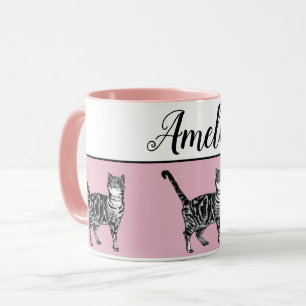 Caneca Bebê Branca Comprimido Gatos Gatos Whimsmaria