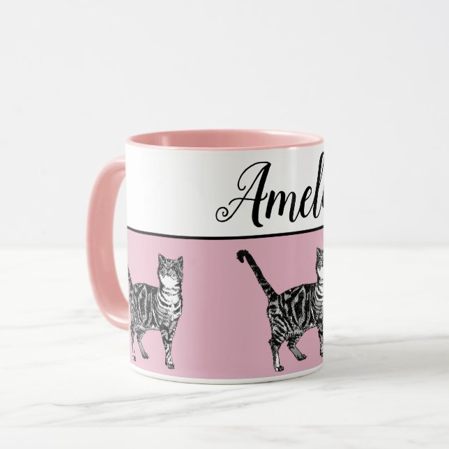 Caneca Bebê Branca Comprimido Gatos Gatos Whimsmaria (Frente Esquerda)