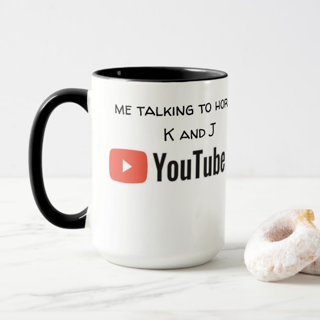 Caneca bebê cavaleiro ganha a corrida YT Mug (Com Donut)