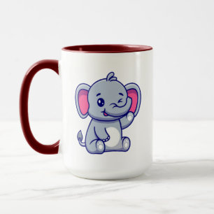 Caneca Bebê Elefante Fofo Sentado Cartoon-23800