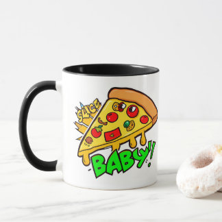 Caneca Bebê Fatia | Engraçado Pop Cultura de pizza Design