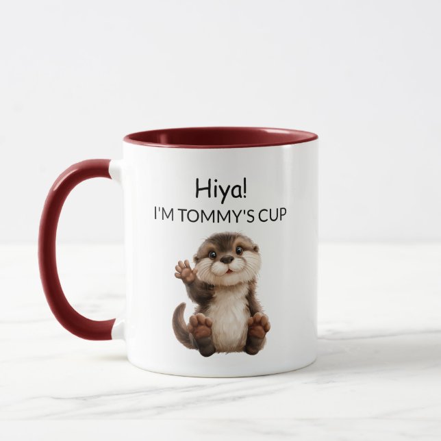 Caneca Bebê Lontra Acenando (Esquerda)