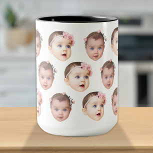 Caneca Bebê Personalizado Bonito Face 2 Fotos