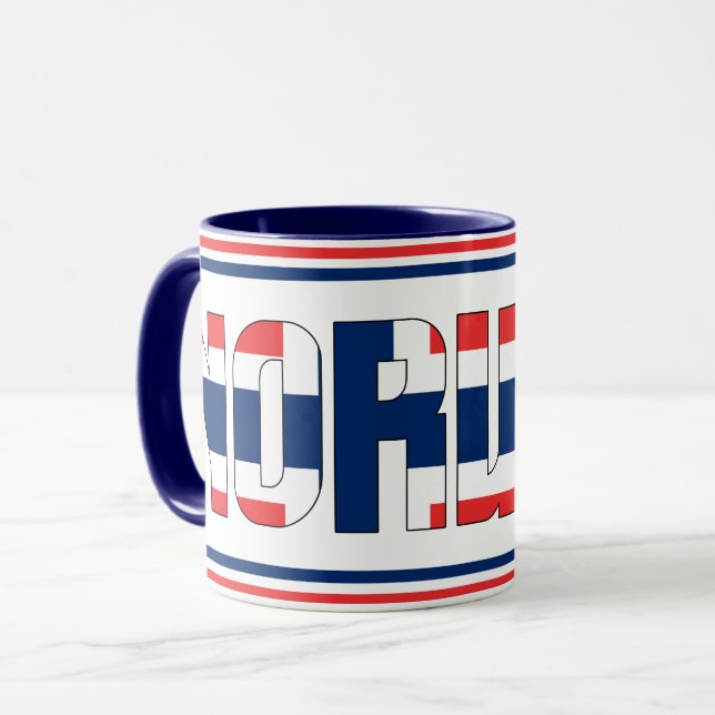 Caneca Bebendo com Café Patriótico da Noruega (Frente Esquerda)