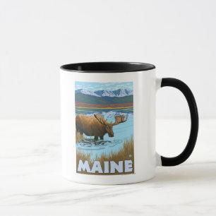 Caneca Bebendo de MaineMoose no lago