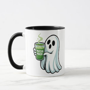 Caneca Bebendo Fantasma do Spookie Halloween Matcha Drink