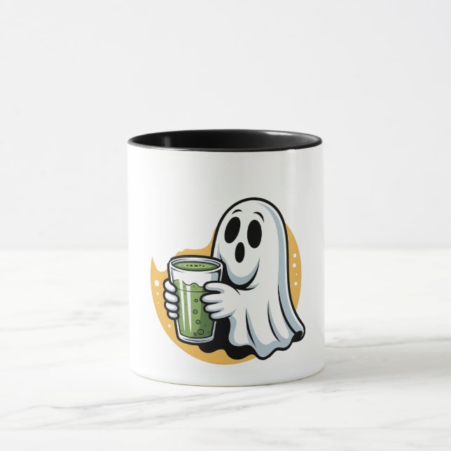 Caneca Bebendo fantasma fantasma Matcha Halloween (Centro)