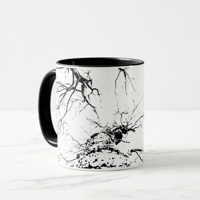 Caneca Bebendos com copas de árvores de pássaros (Frente Esquerda)