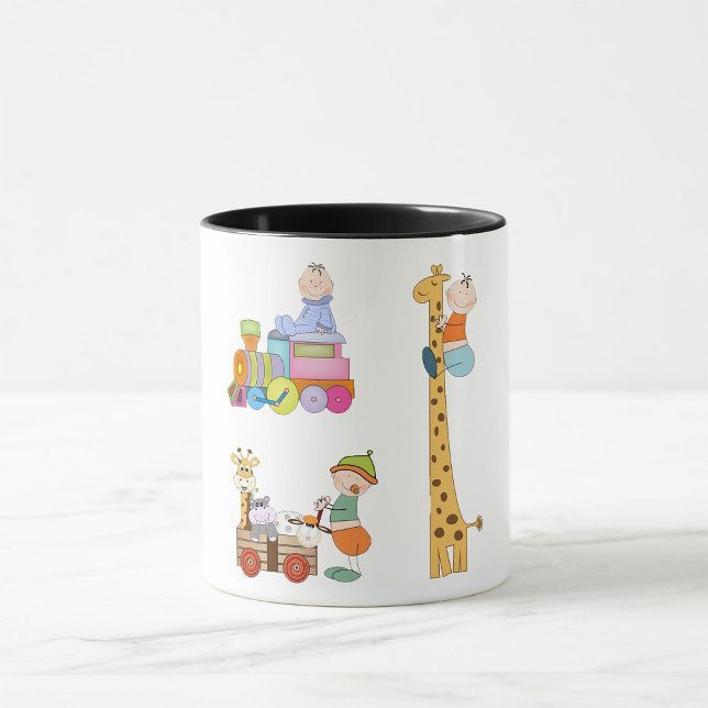 Caneca Bebês com Nursery Train Giraffe and Wagon (Criador carregado)