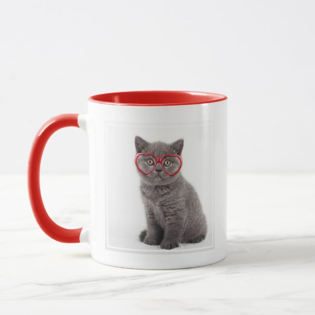 Caneca Bebês Mais Pobres | Óculos de coração de Kitten (Esquerda)