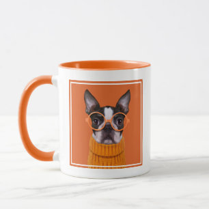 Caneca Bebês Mais Pobres Orange Boston Terrier
