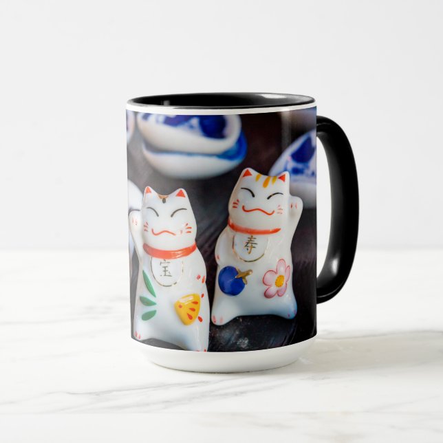 Caneca Beckoning - figurinos de gatos (Frente Esquerda)